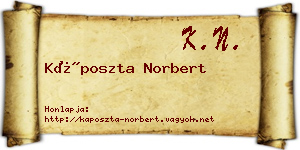 Káposzta Norbert névjegykártya