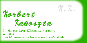 norbert kaposzta business card